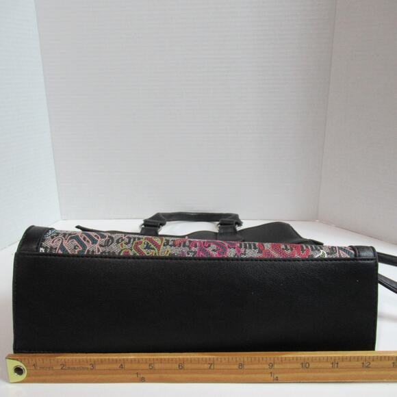 Juicy Couture Handbag Black Beige Lock N Chain Tote Bag Purse Punk Skater Y2K - Picture 11 of 13